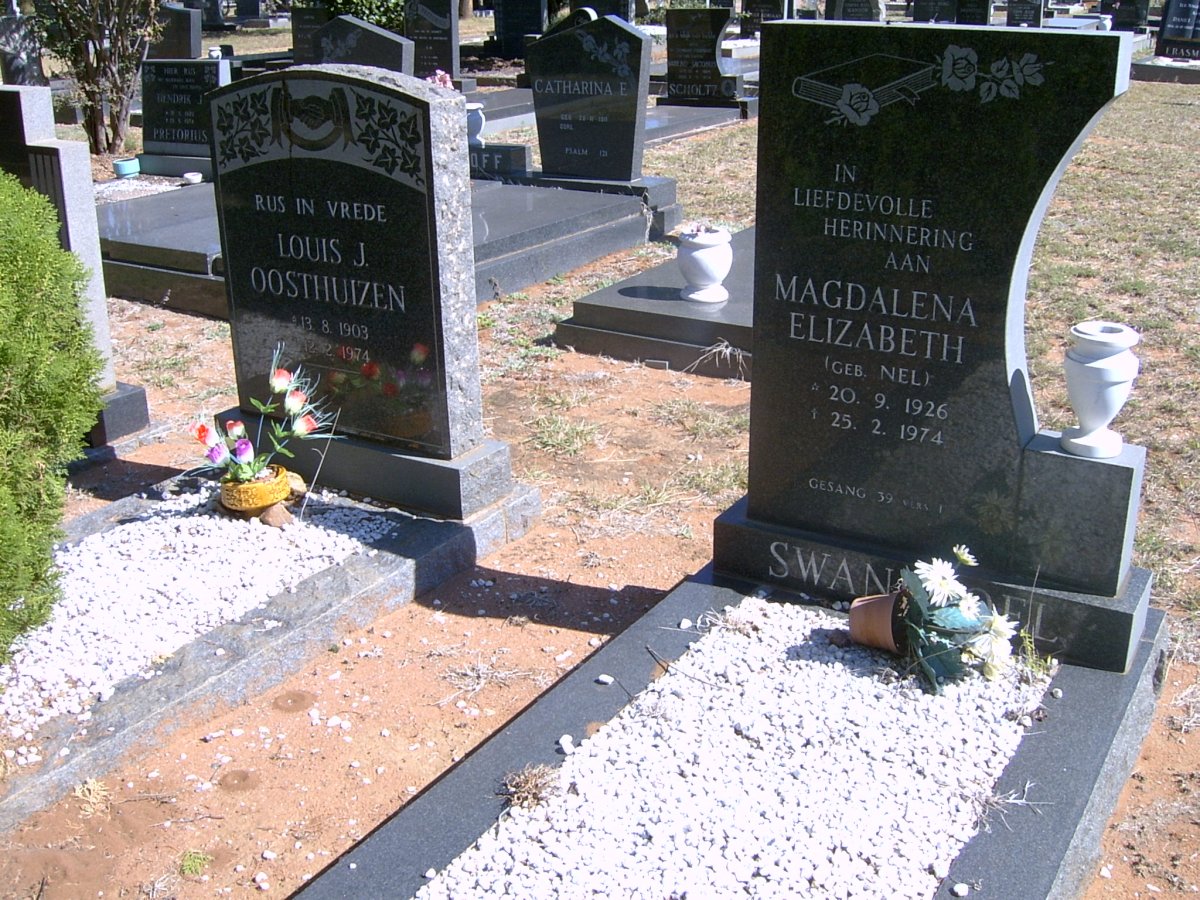 OOSTHUIZEN Louis J. 1903-1974 :: SWANEPOEL Magdalena Elizabeth nee NEL 1926-1974