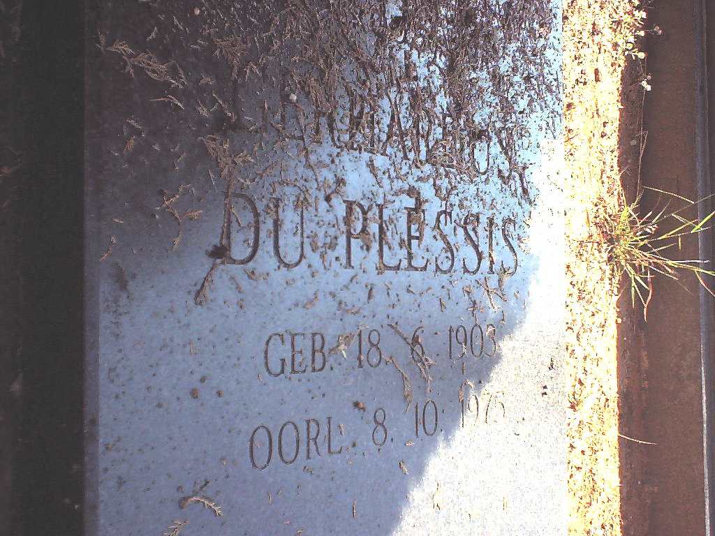 PLESSIS Gerhardus, du 1903-1975
