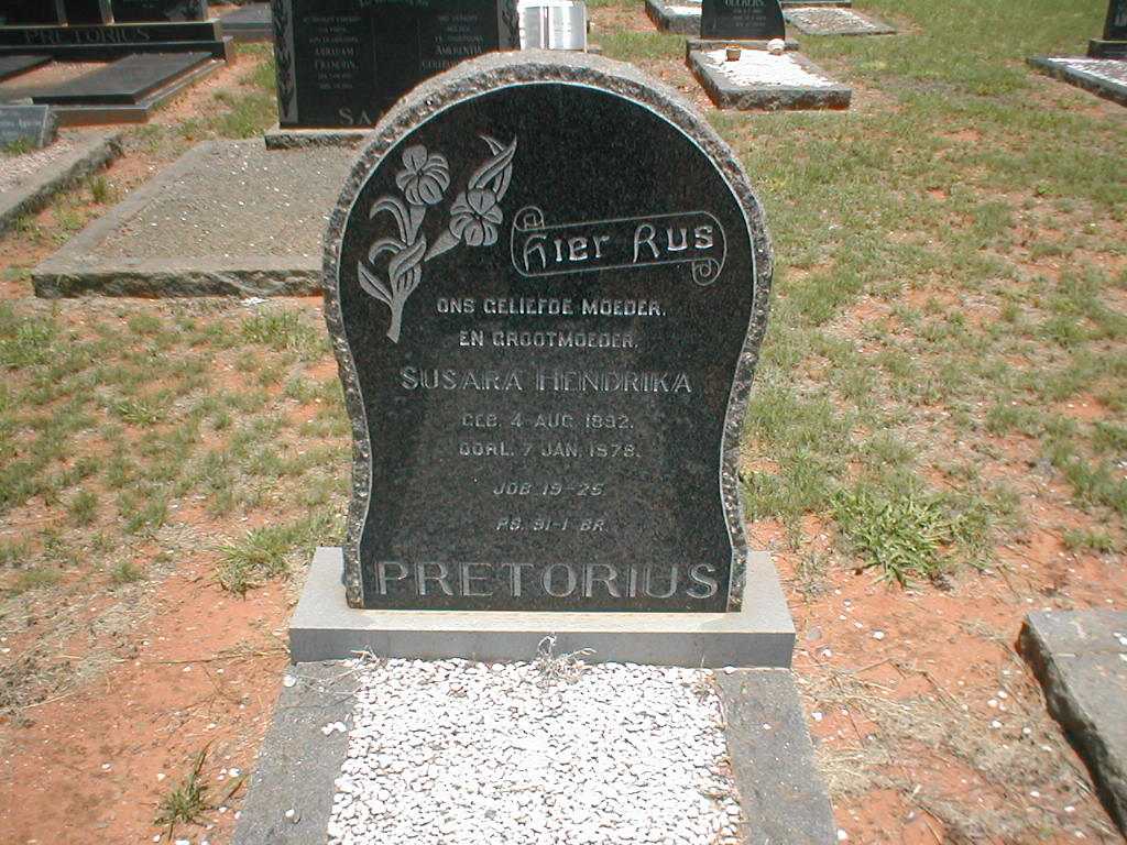 PRETORIUS Susara Hendrika 1892-1978