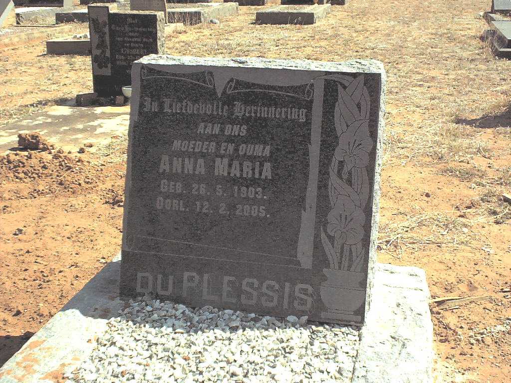 PLESSIS Anna Maria, du 1903-2005