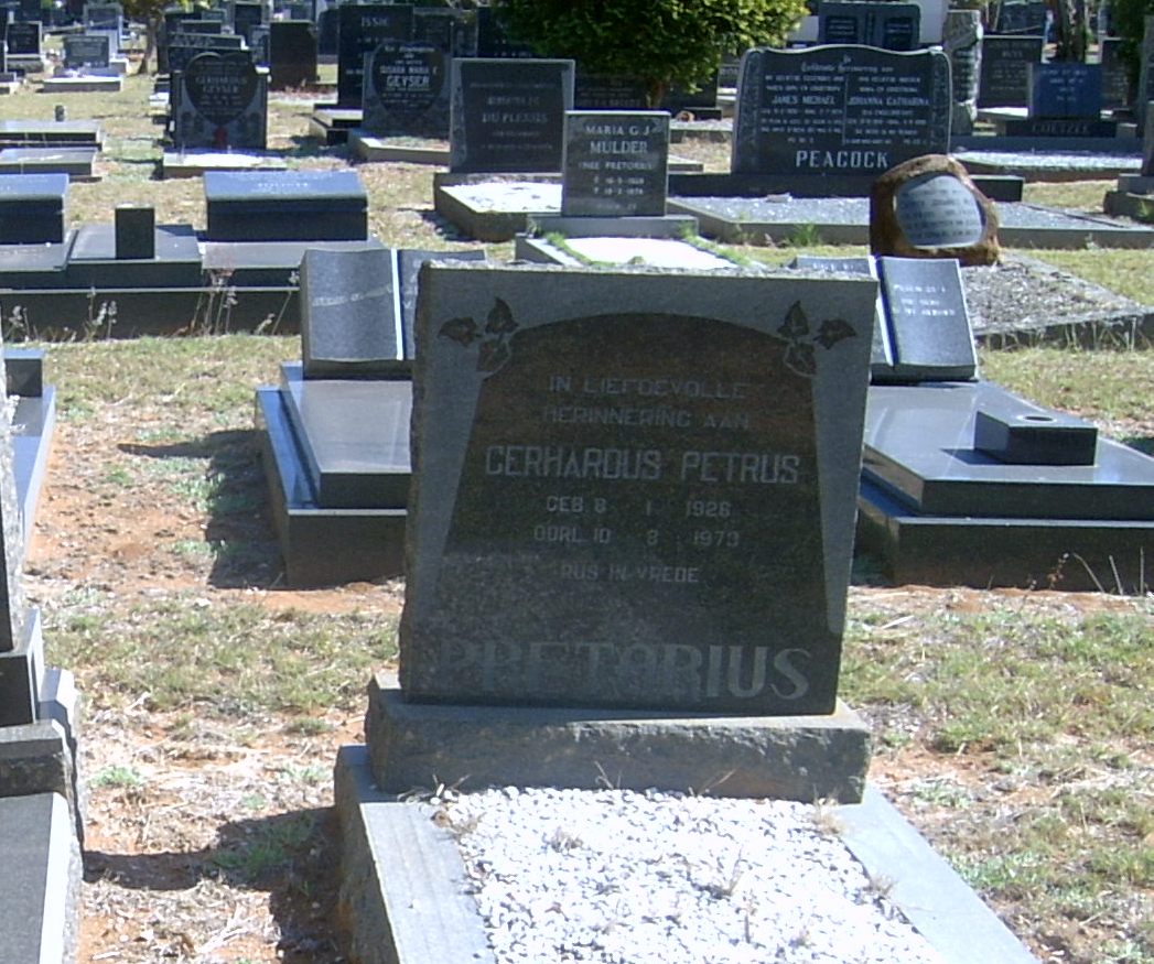 PRETORIUS Gerhardus Petrus 1926-1973