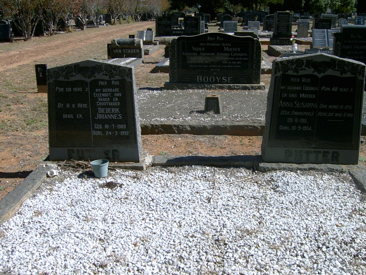 PUTTER Diederik Johannes 1909-1992 &amp; Anna Susanna SWANEPOEL 1911-1954