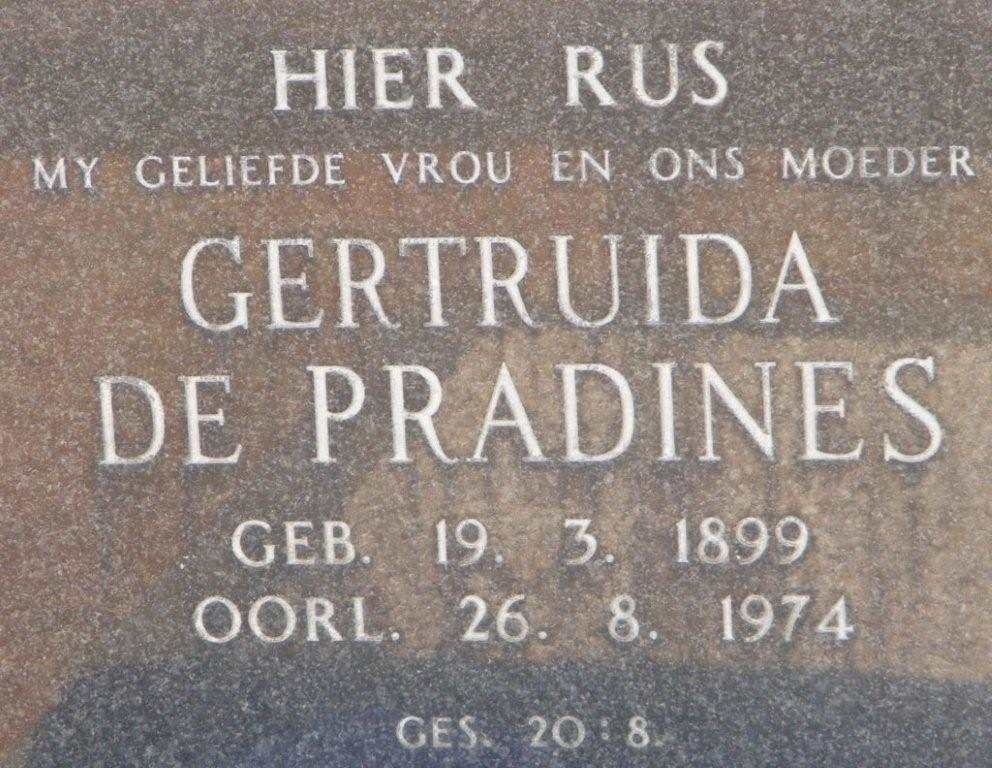 PRADINES Gertruide, de 1899-1974