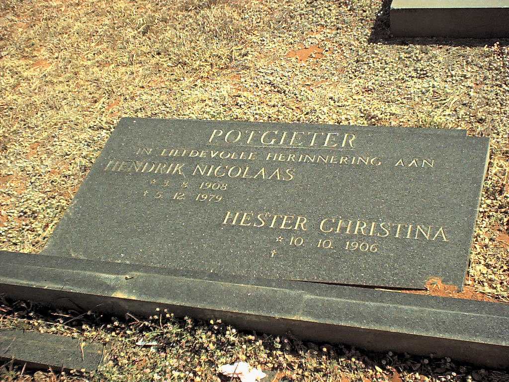 POTGIETER Hendrik Nicolaas 1908-1979 &amp; Hester Christina 1906-