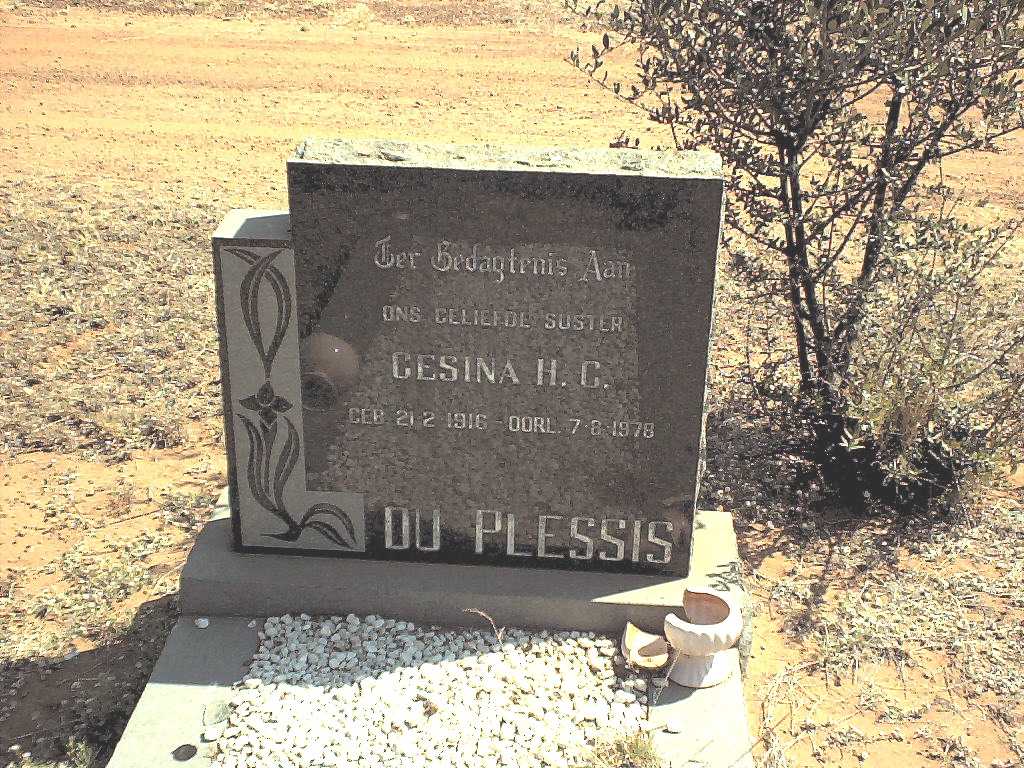 PLESSIS Gesina H.G., du 1916-1978