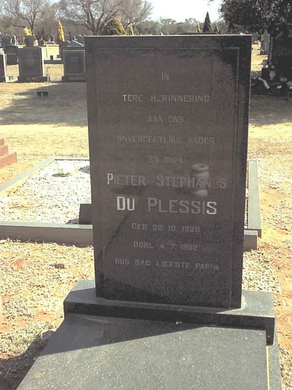 PLESSIS Pieter Stephanus, du 1926-1982