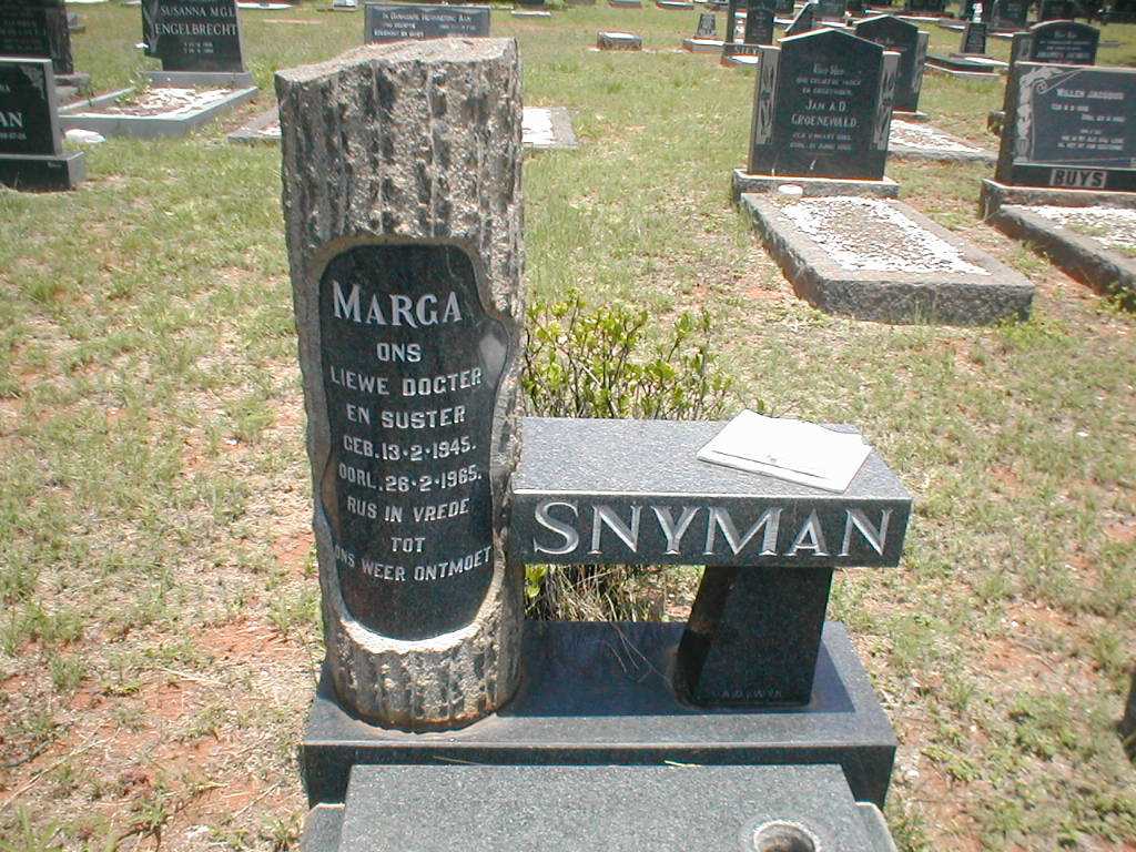 SNYMAN Marga 1945-1985