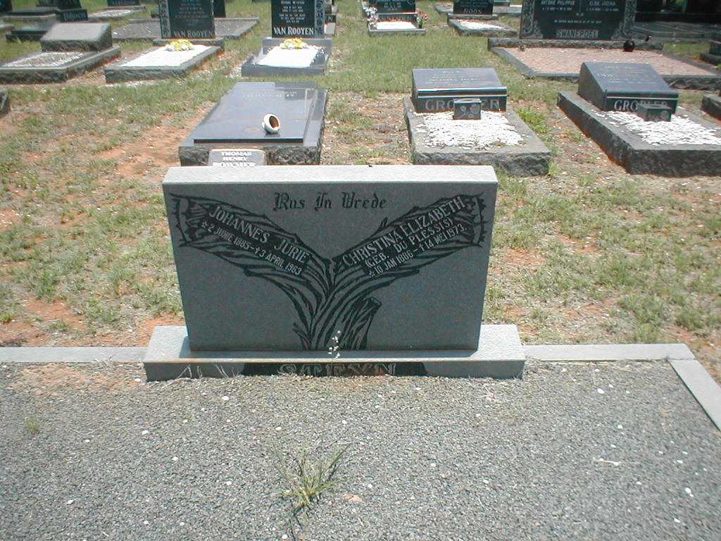 STEYN Johannes Jurie 1885-1963 &amp; Christina Elizabeth DU PLESSIS 1886-1973