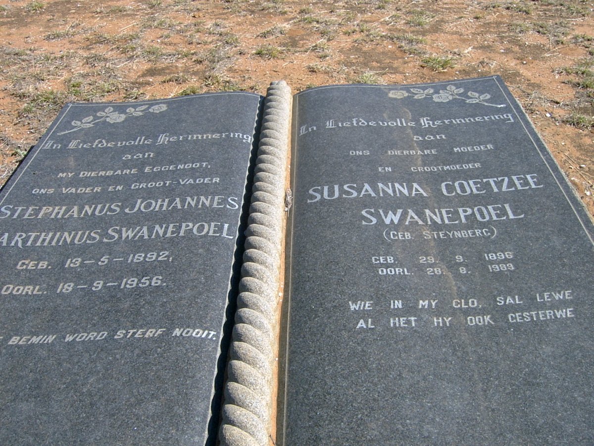 SWANEPOEL Stephanus Johannes Marthinus 1892-1956 &amp; Susanna Coetzee STEYNBERG 1896-1989