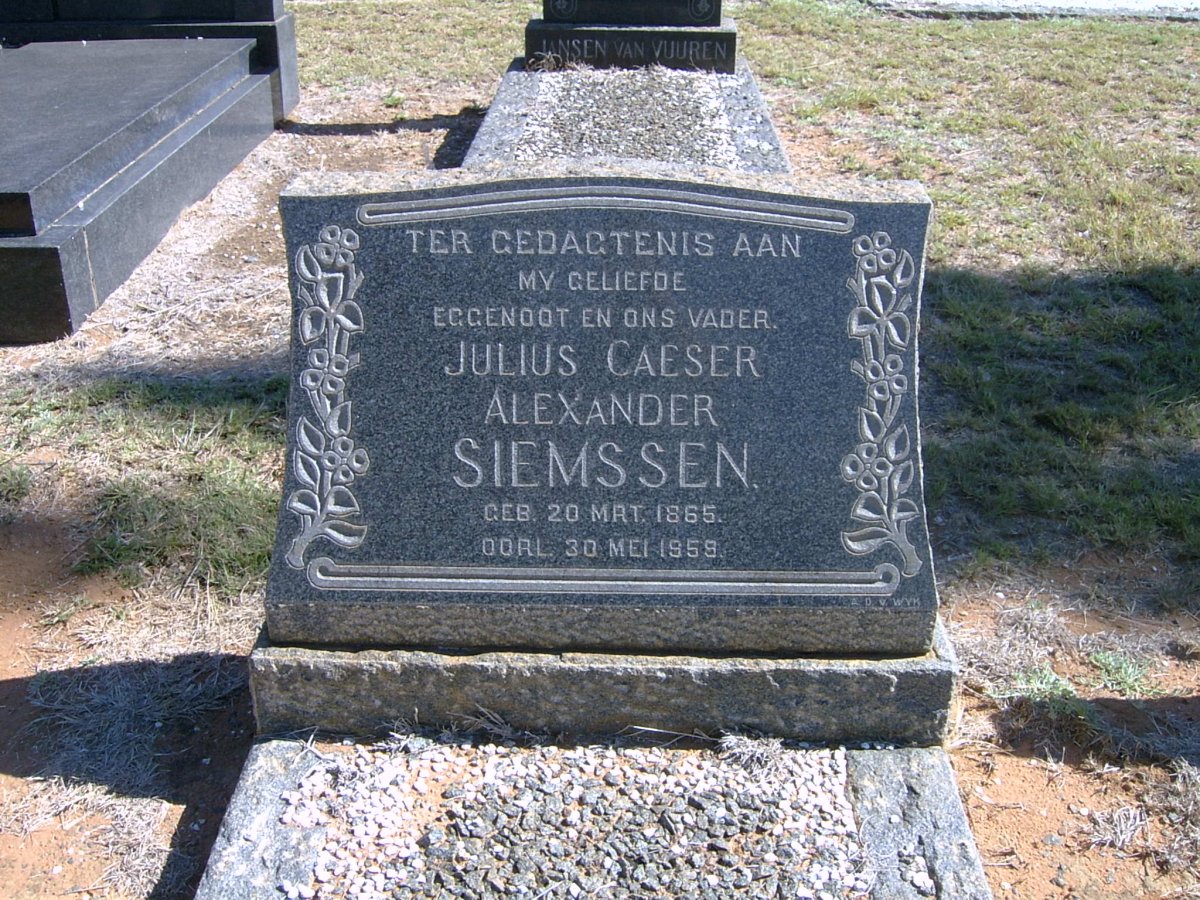 SIEMSSEN Julius Caeser Alexander 1865-1959
