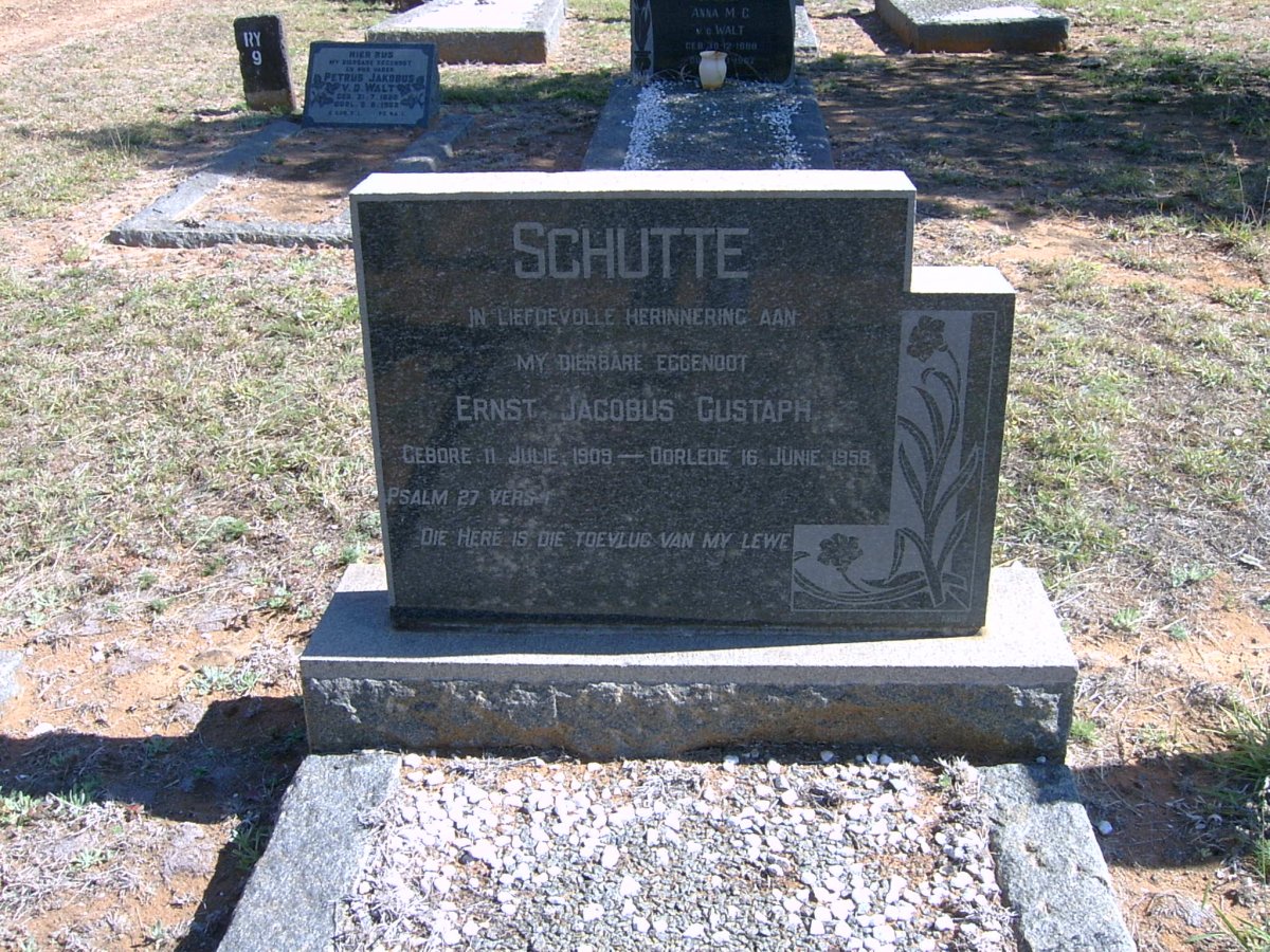 SCHUTTE Ernst Jacobus Gustaph 1909-1958
