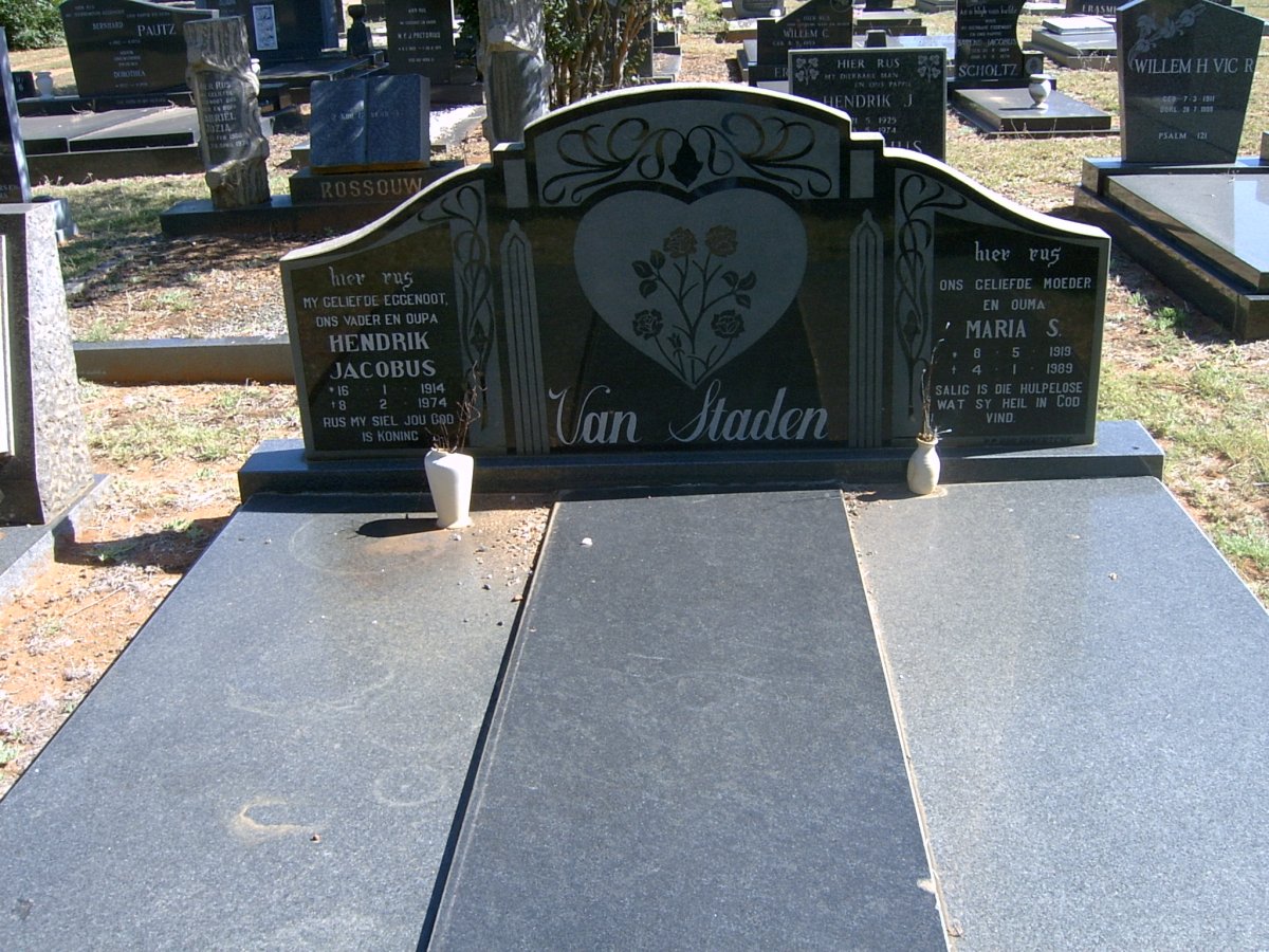 STADEN Hendrik Jacobus, van 1914-1974 &amp; Maria S. 1919-1989