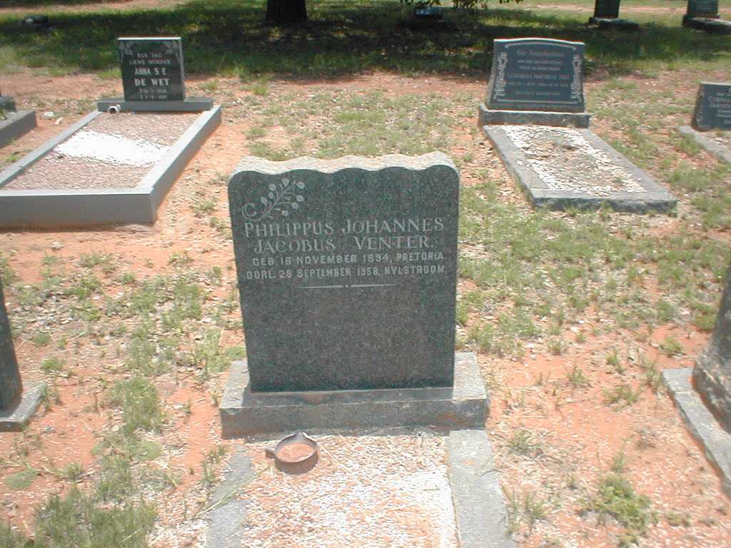 VENTER Phillippus Johannes Jacobus 1894-1958