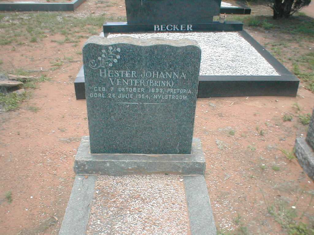 VENTER Hester Johanna nee BRINK 1893-1954