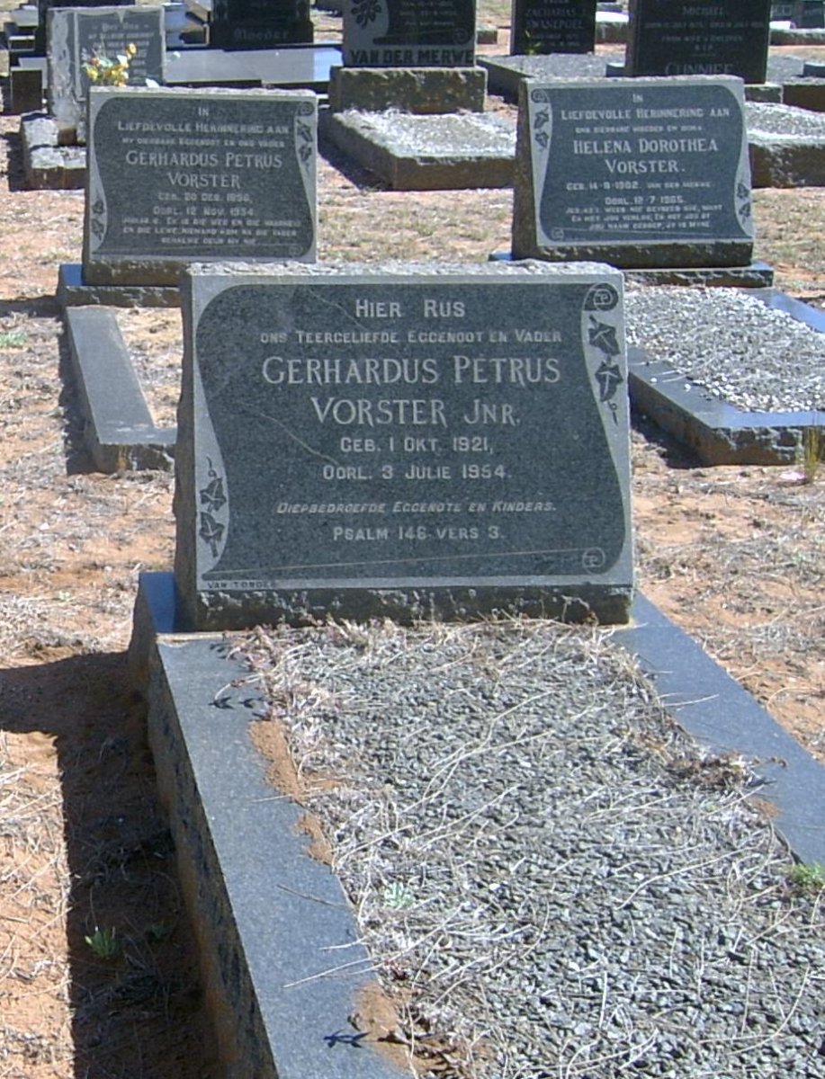 VORSTER Gerhardus Petrus 1921-1954