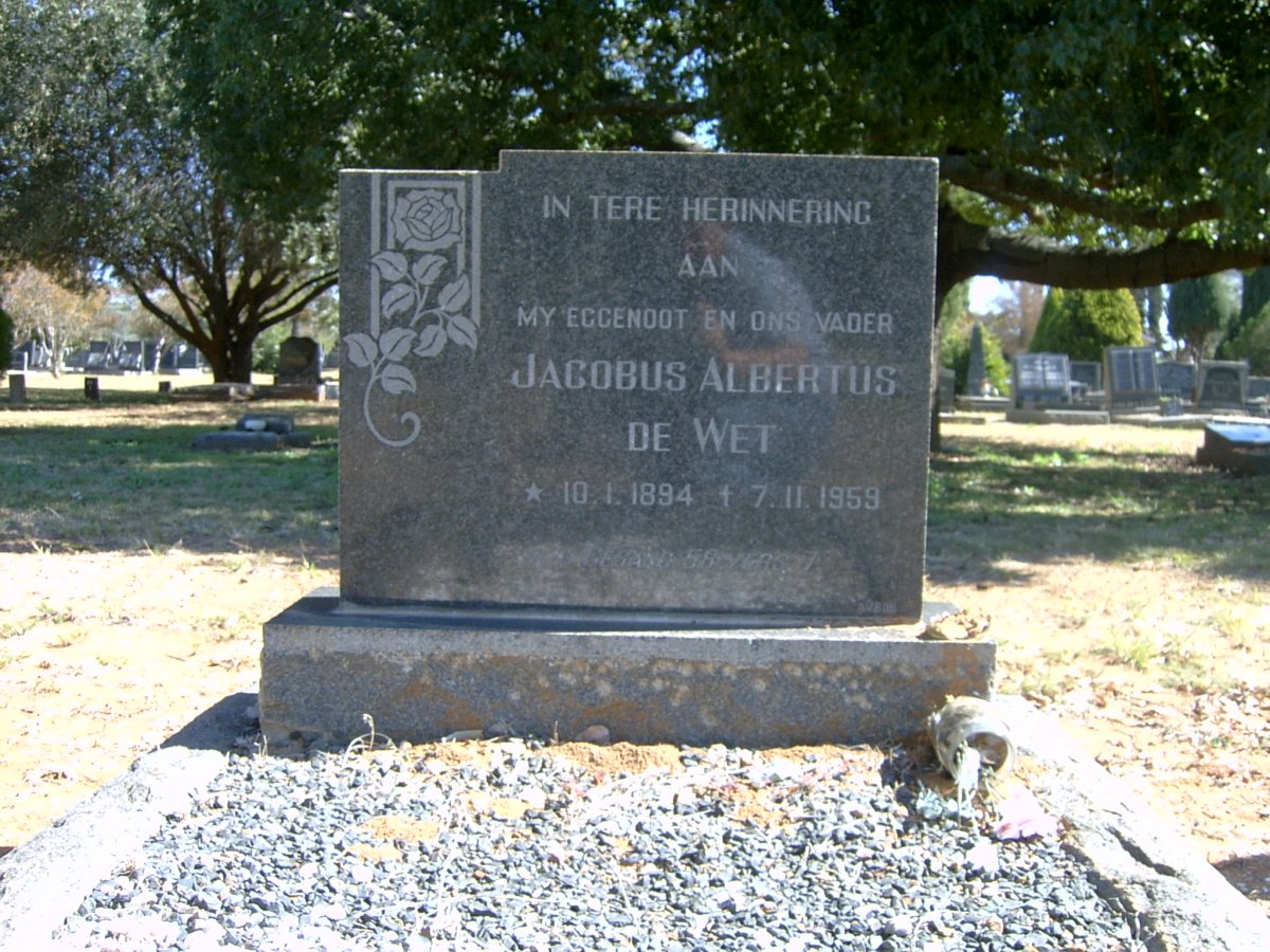 WET Jacobus Albertus, de 1894-1959