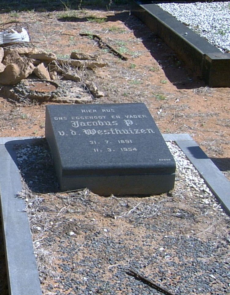 WESTHUIZEN Jacobus P., van der 1891-1954