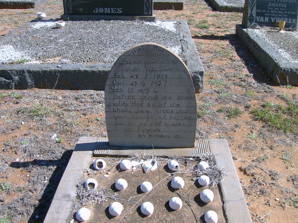 WESTHUIZEN Adriaan Johannes, van der 1898-1957