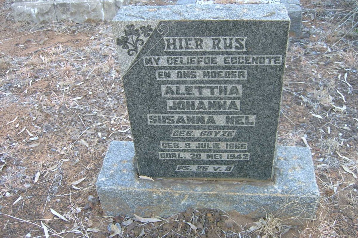 NEL Aletha Johanna Susanna nee BOYZE 1865-1942