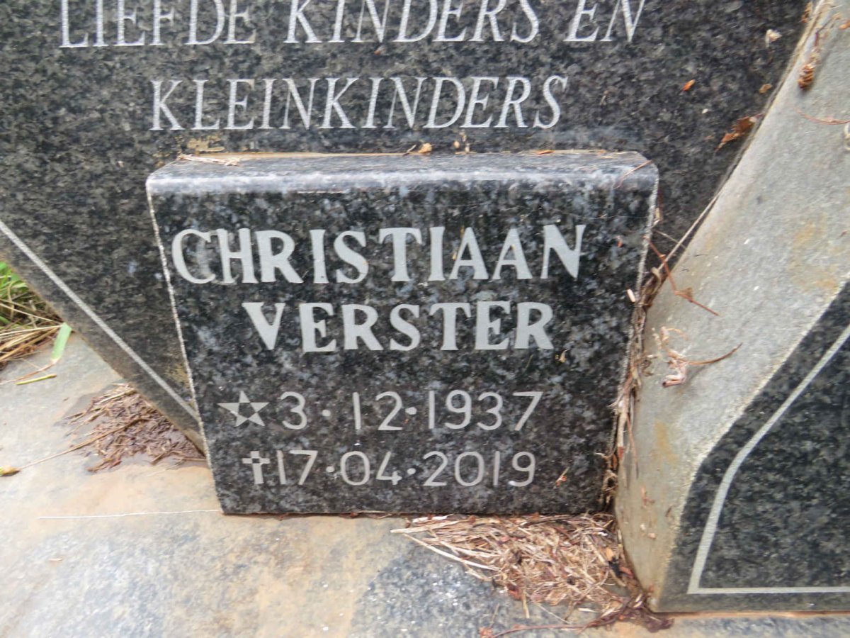 VERSTER Christiaan 1937-2019