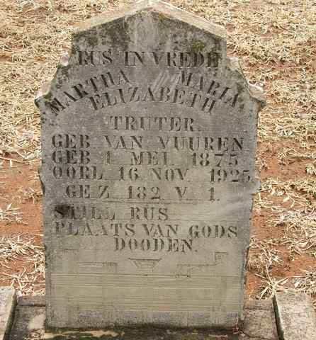 TRUTER Martha Maria Elizabeth nee VAN VUUREN 1875-1925
