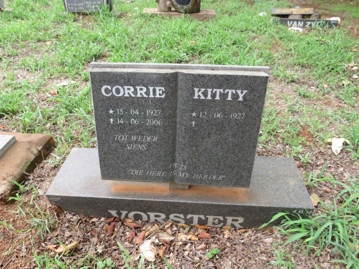 VORSTER Corrie 1927-2006 & Kitty 1927-