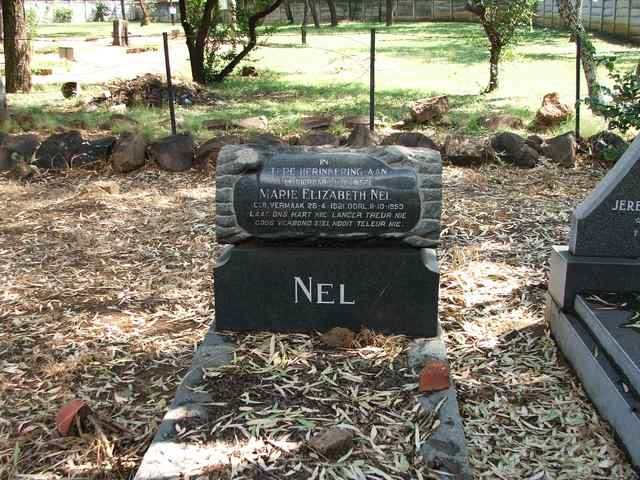 NEL Marie Elizabeth nee VERMAAK 1921-1953
