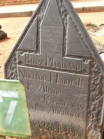 MCALPINE Nicolaas Hendrik 1897-