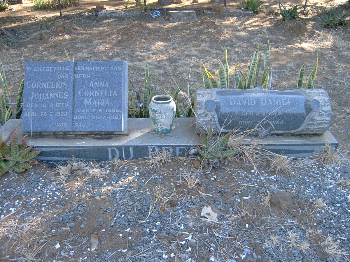PREEZ Cornelius Johannes du 1879-1933 &amp; Anna Cornelia Maria 1886-1967