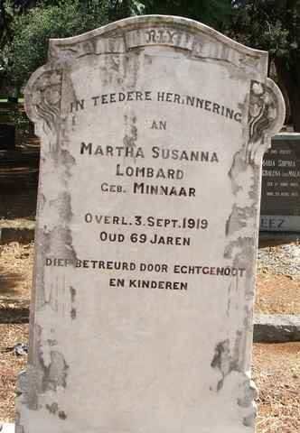 LOMBARD Martha Susanna nee MINNAAR -1919
