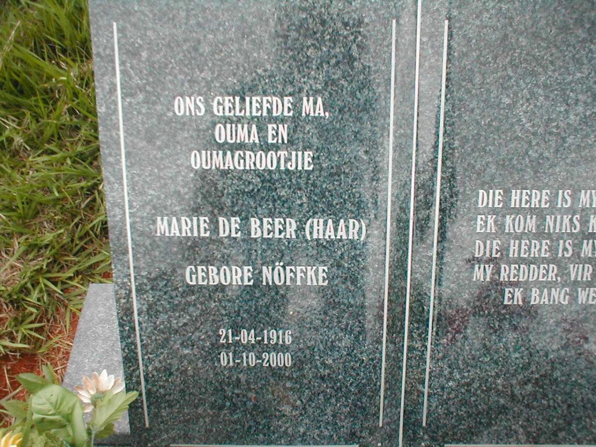 BEER Maria, de nee NÖFFKE 1916-2000