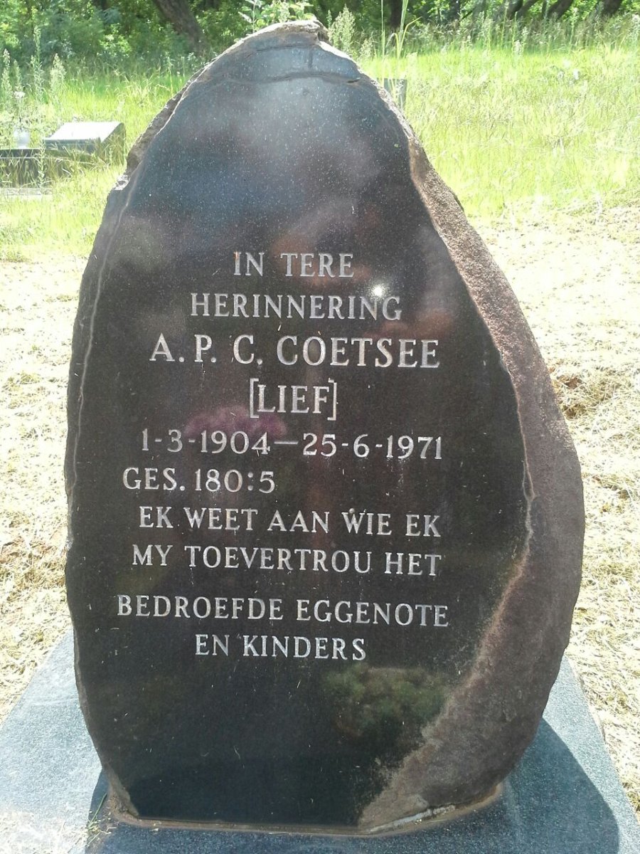 COETSEE A.P.C. 1904-1971