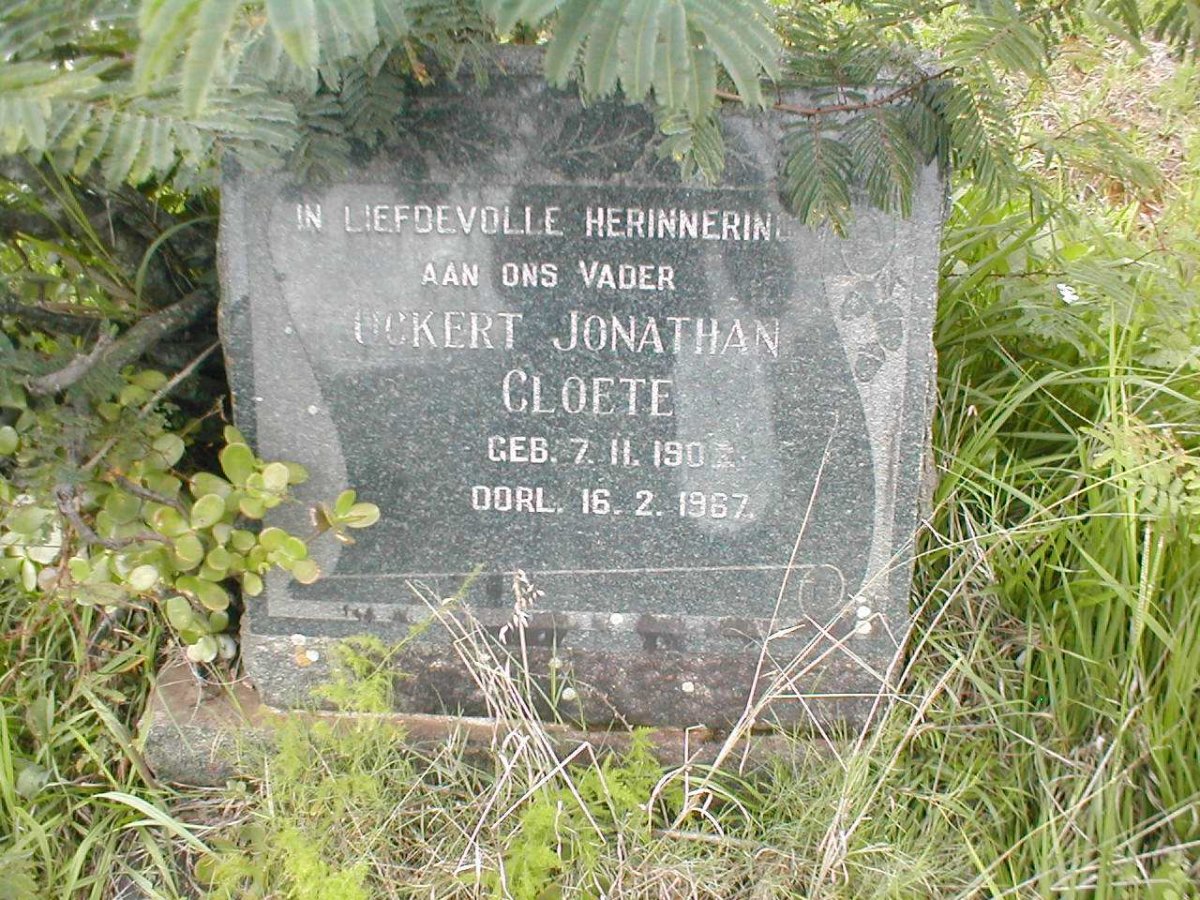 CLOETE Ockert Jonathan 190?-1967