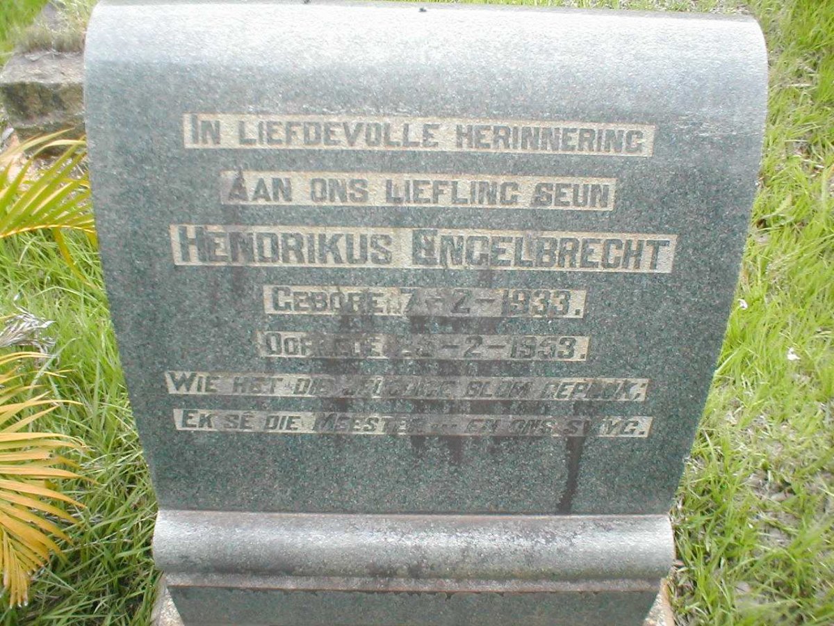 ENGELBRECHT Hendrikus 1933-1953