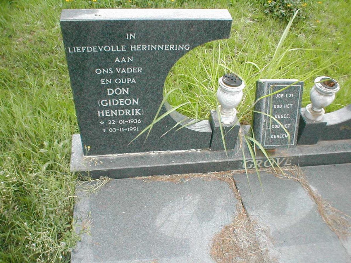 GROVE Gideon Hendrik 1936-1991