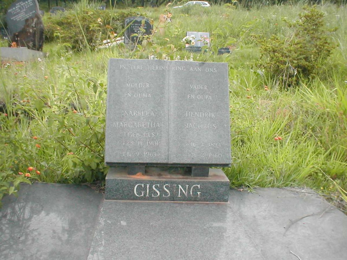 GISSING Hendrik Jacobus 1894-1960 &amp; Issabella Margaretha ELS 1901-1963