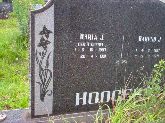 HOOGERS Barend J. 1897-1971 &amp; Maria J. STROEBEL 1887-1981