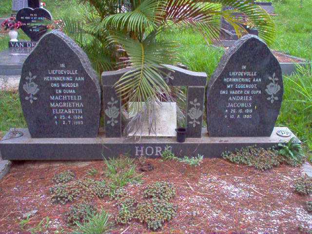 HORN Andries Jacobus 1919-1990 &amp; Machteld Magrietha Elizabeth 1924-1993