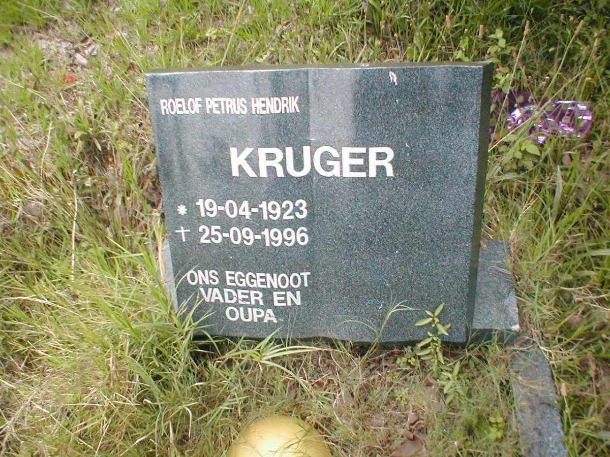 KRUGER Roelof Petrus Hendrik 1923-1996