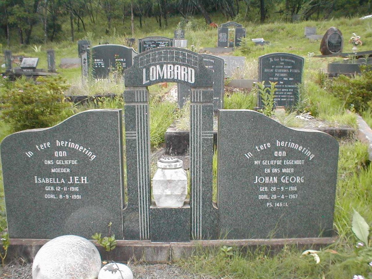 LOMBARD Johan Georg 1916-1967 &amp; Isabella J.E.H. 1916-1991