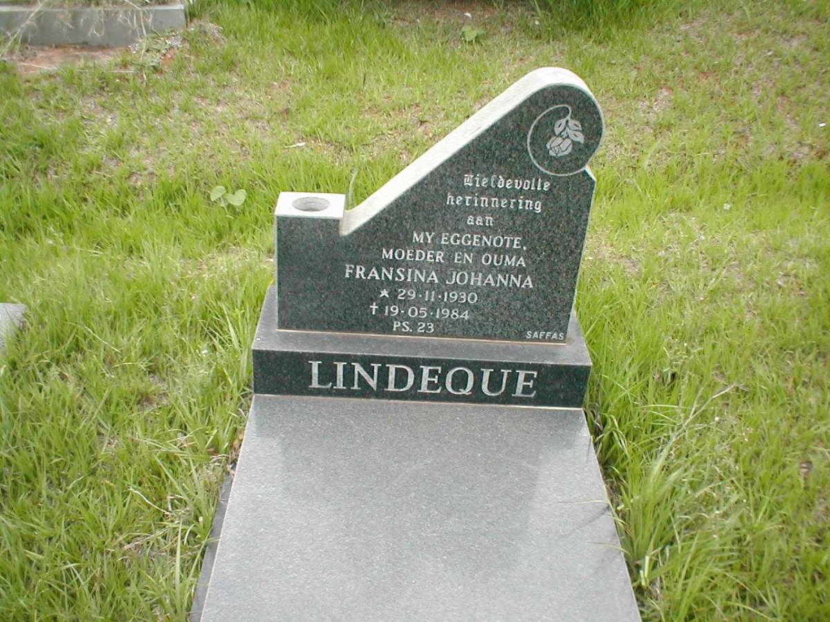 LINDEQUE Fransina Johanna 1930-1984