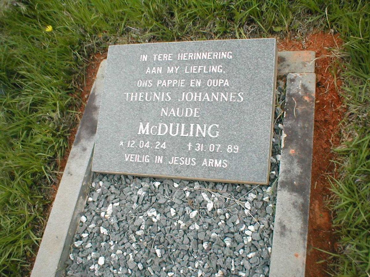 McDULING Theunis Johannes Naude 1924-1989