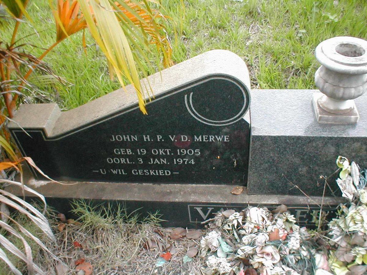 MERWE H.P.,  van der 1905-1974