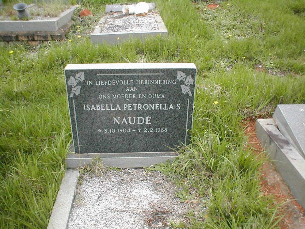 NAUDÉ Isabella Petronella S. 19047-1988