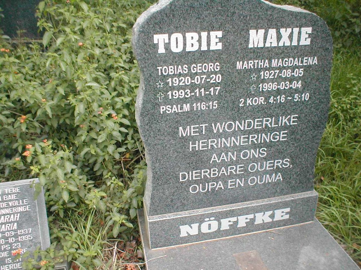 NÖFFKE Tobias Georg 1920-1993 &amp; Martha Magdalena 1927-1996
