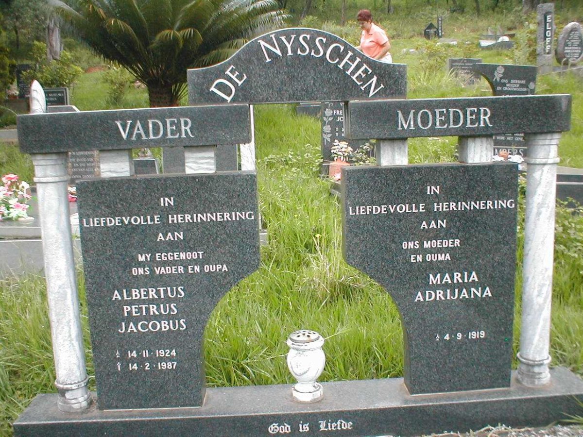 NYSSCHEN Albertus Petrus Jacobus, de 1924-1987 &amp; Maria Adriana 1919-