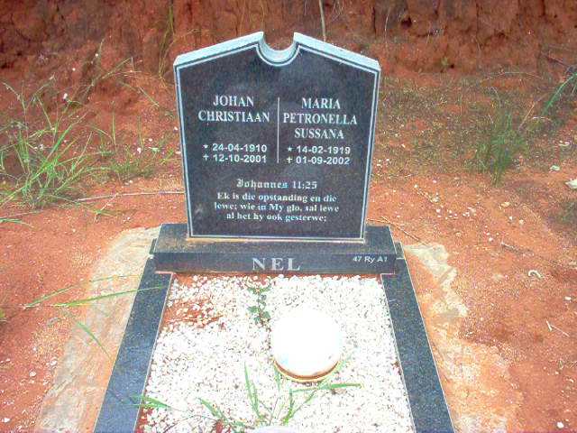 NEL John Christiaan 1910-2001 &amp; Maria Petronella Sussana 1919-2002