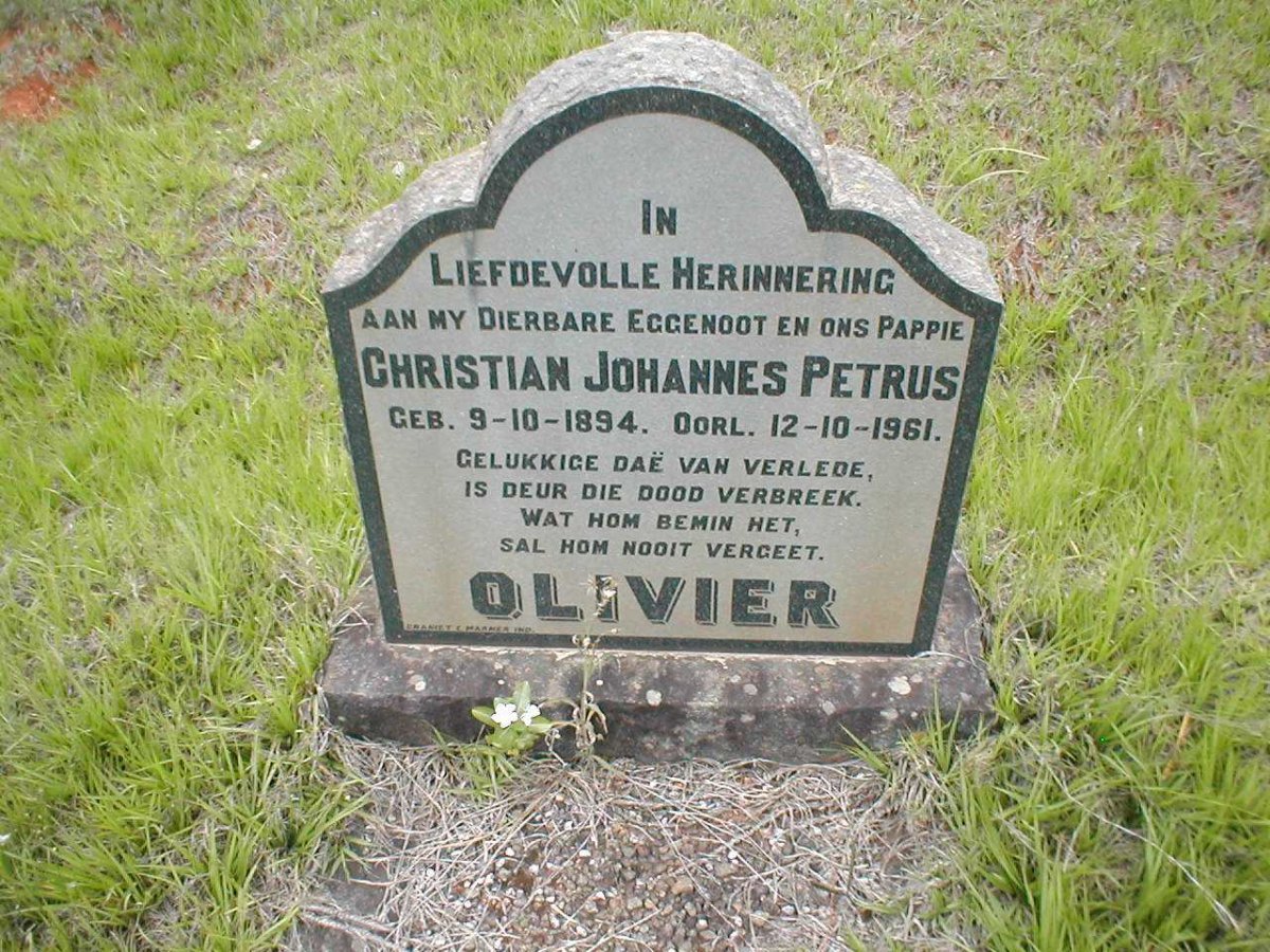 OLIVIER Christian Johannes Petrus 1894-1961