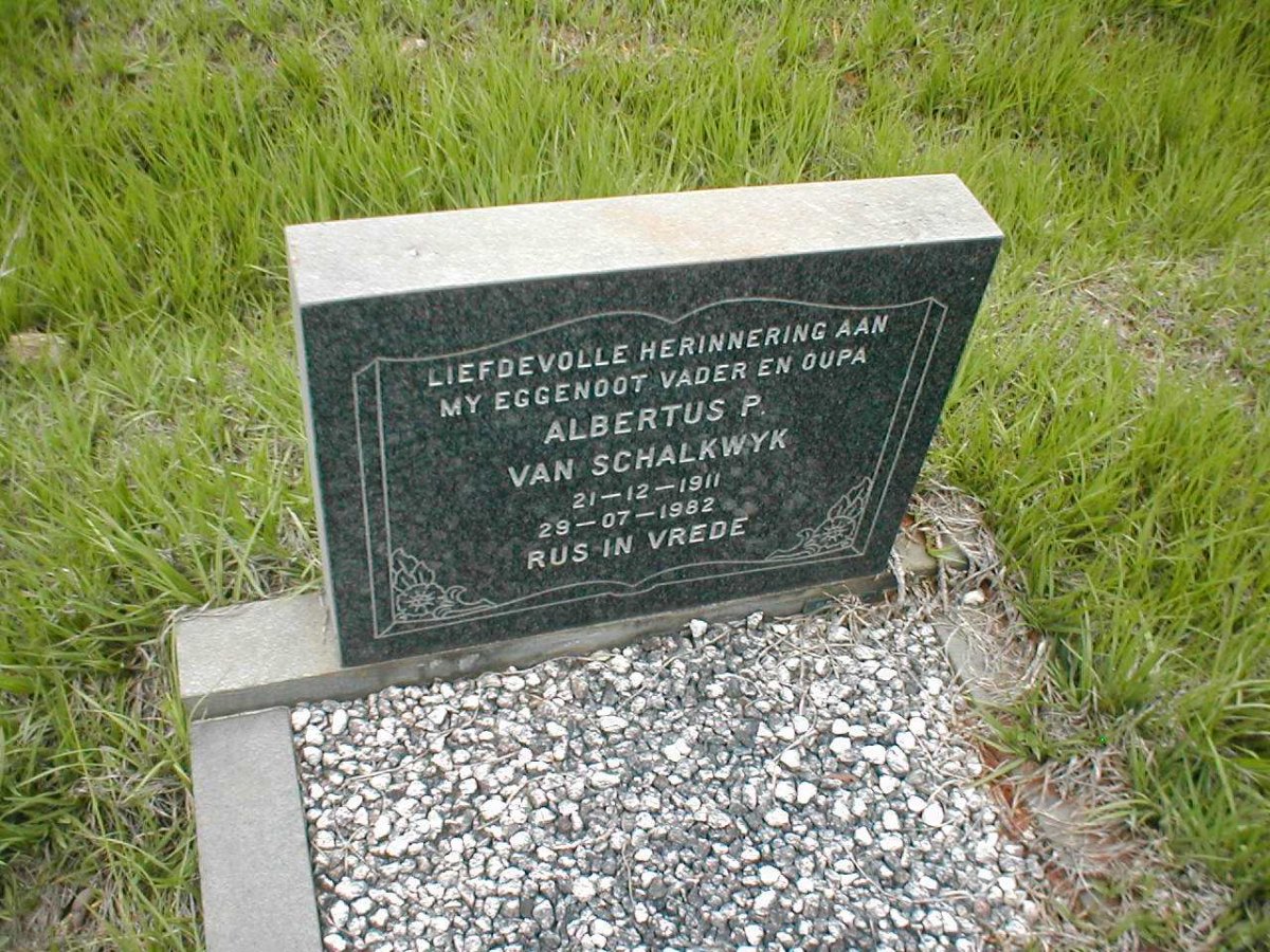 SCHALKWYK Albertus P., van 1911-1982