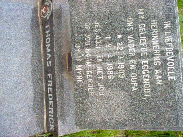 TOIT Thomas Frederick, du 1909-1986
